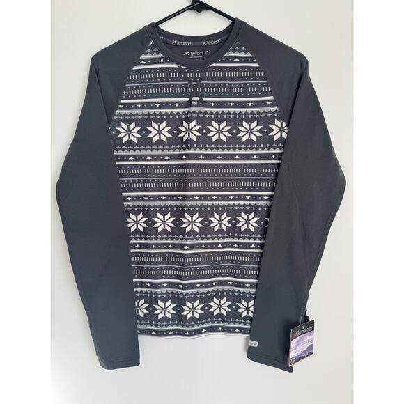 Terramar Thermal Womens Base Layer Top Long Sleeve Nordic Print - Picture 1 of 8